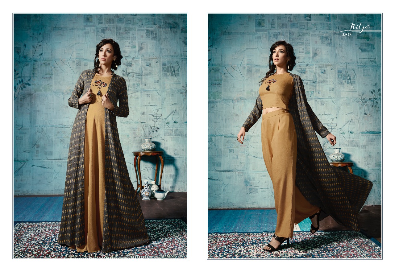 LT fabrics presents nitya Vol 32 NX stylish party wear designer concept kurtis