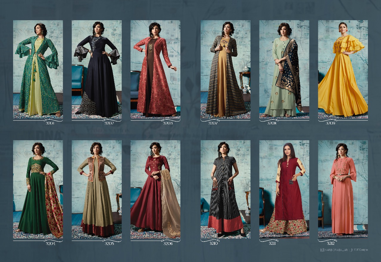 LT fabrics presents nitya Vol 32 NX stylish party wear designer concept kurtis