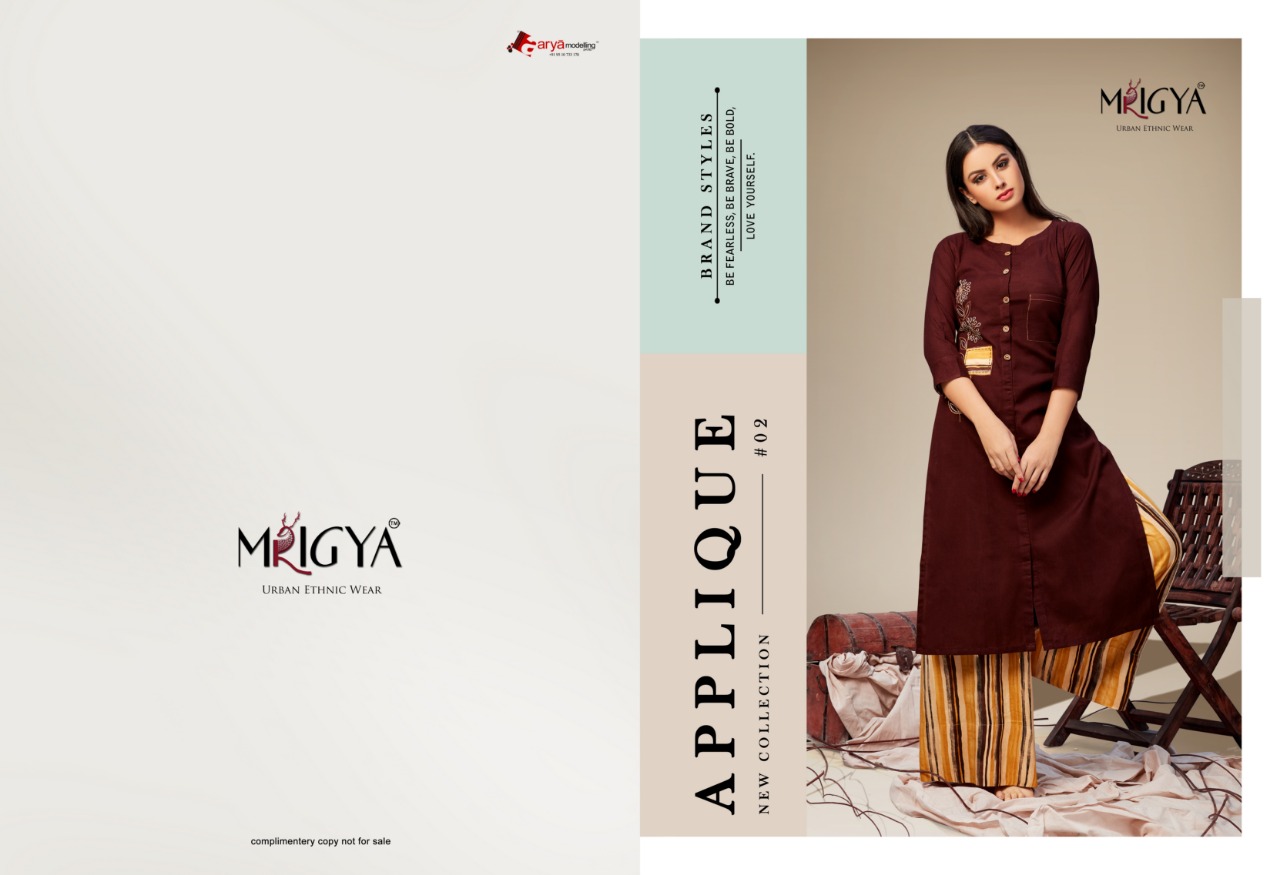 Mrigya presents applique 2 decent casual collection of kurtis