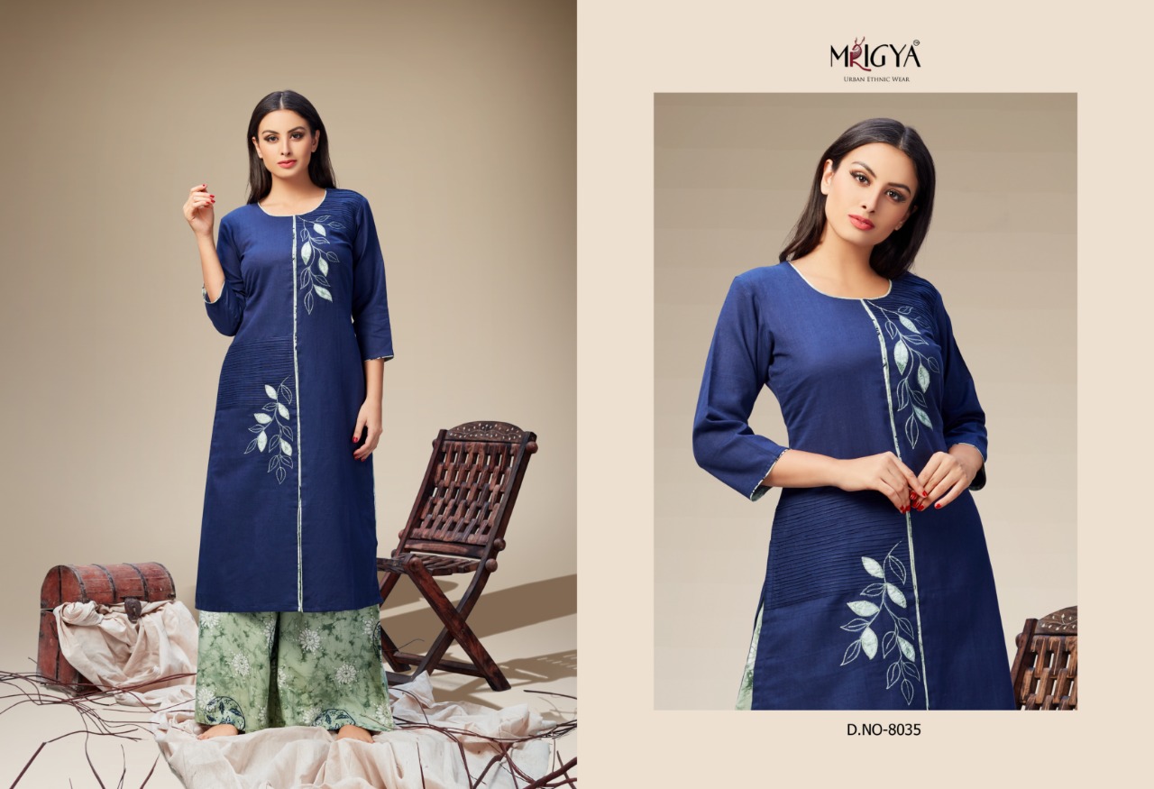 Mrigya presents applique 2 decent casual collection of kurtis