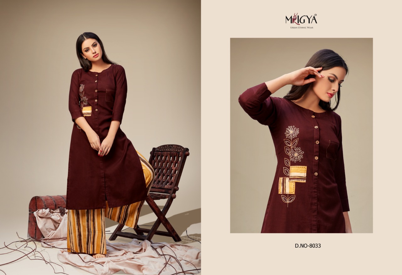 Mrigya presents applique 2 decent casual collection of kurtis