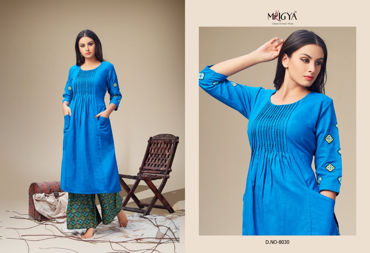 Mrigya presents applique 2 decent casual collection of kurtis