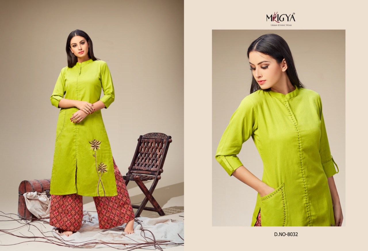 Mrigya presents applique 2 decent casual collection of kurtis