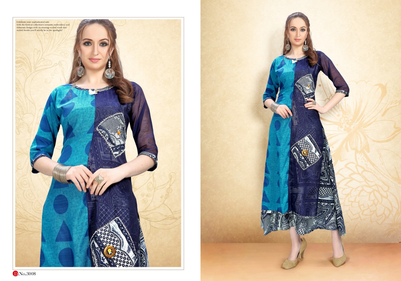 Rani trendz launch fashion club 1 semi casual wear Fancy concept kurtis