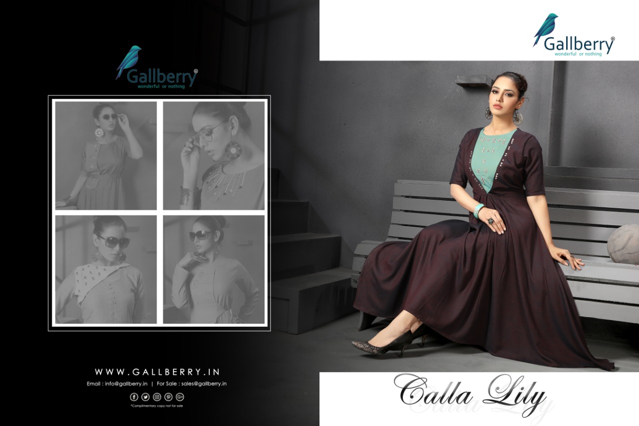 Gallberry calla lily fancy designer Party wear Kurties Collection