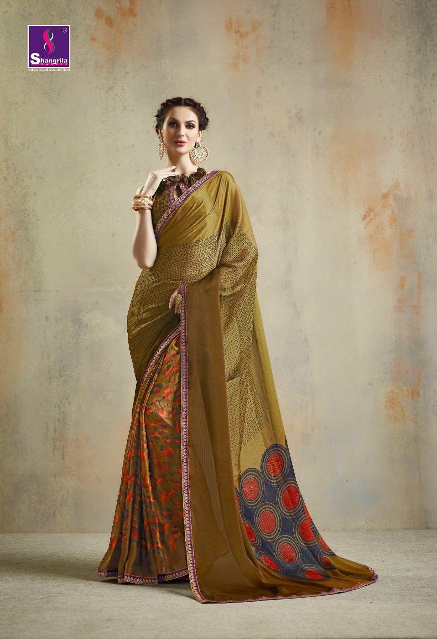 shangrila paheli colorful fancy collection of sarees at reasonable rate