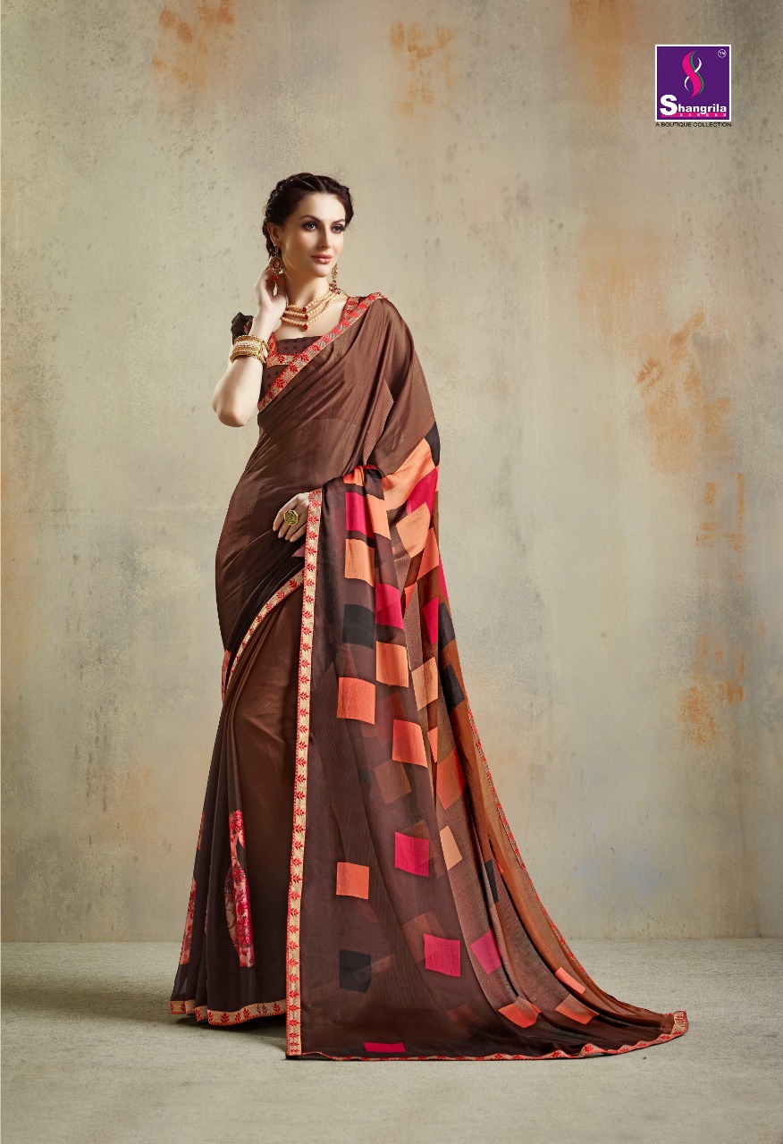 shangrila paheli colorful fancy collection of sarees at reasonable rate