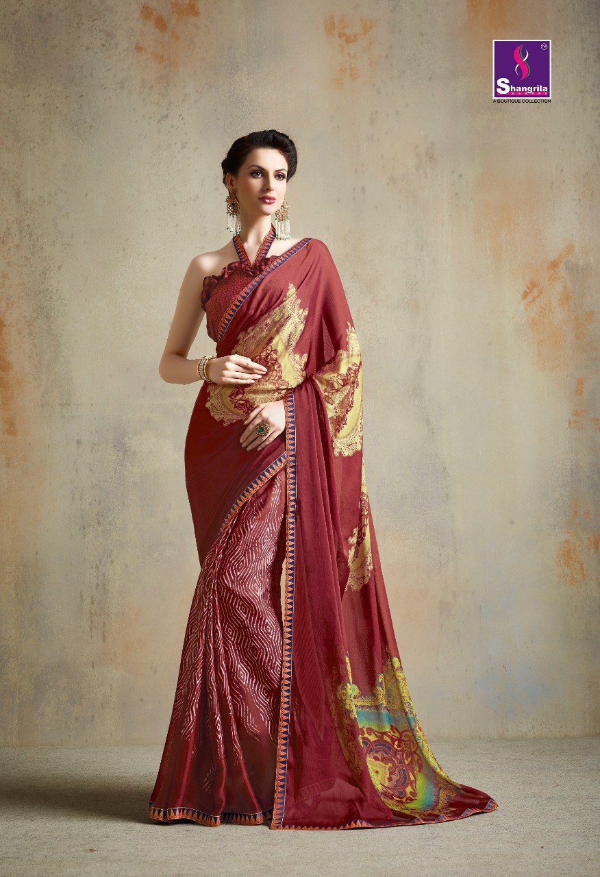 shangrila paheli colorful fancy collection of sarees at reasonable rate