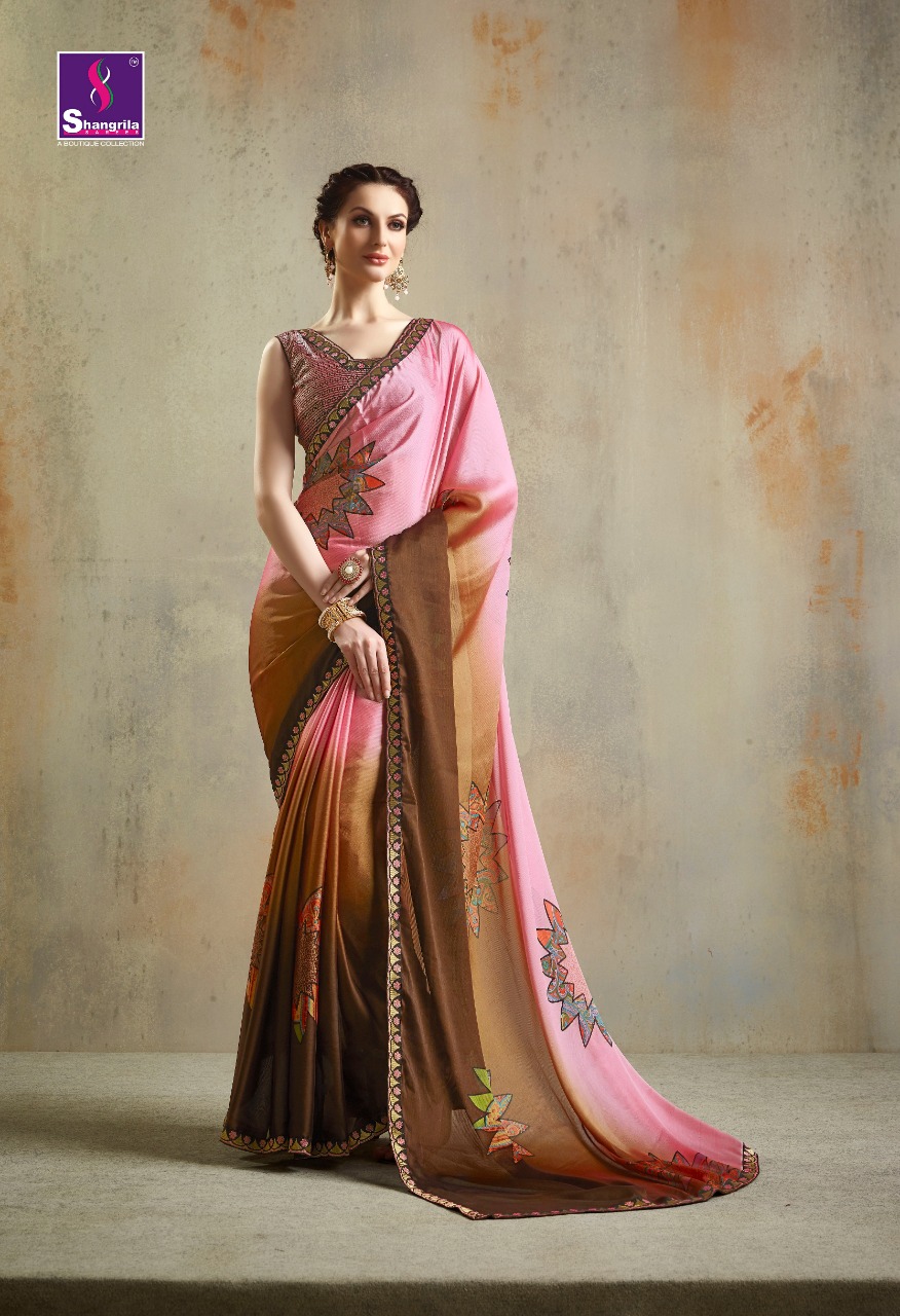 shangrila paheli colorful fancy collection of sarees at reasonable rate