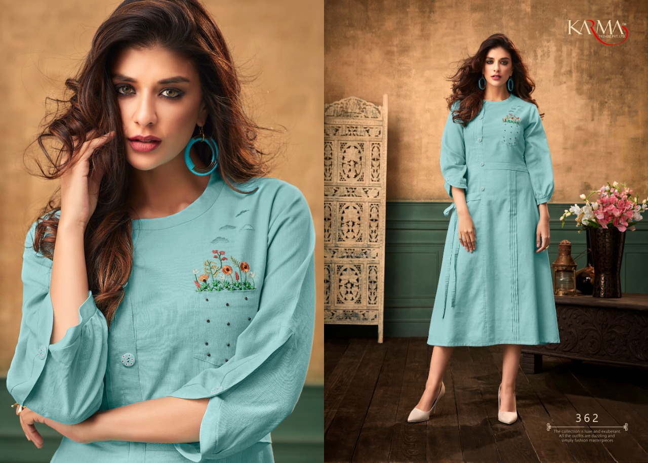 karma trendz series colorful fancy collection of kurtis