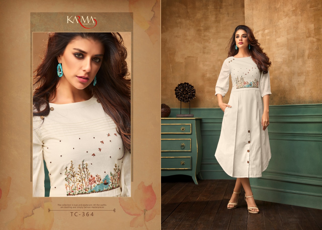 karma trendz series colorful fancy collection of kurtis