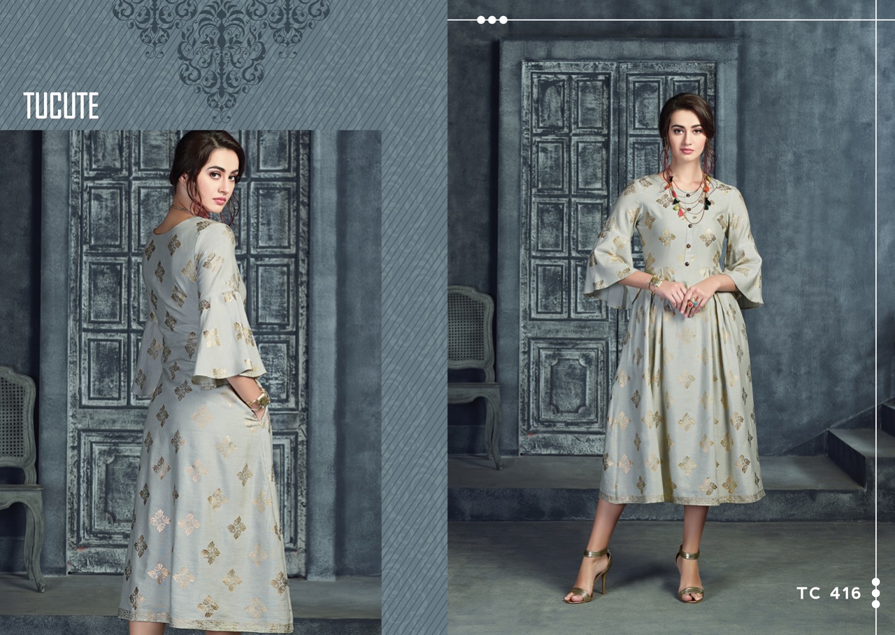 karma trendz tucute colorful fancy wear kurtis collection