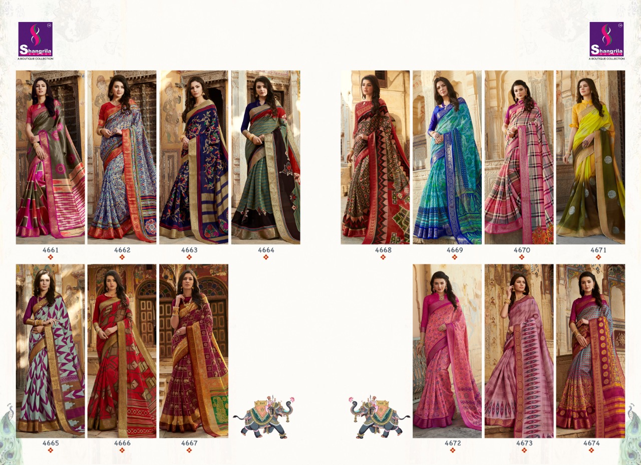 Shangrila kanjivaram silk vol 12 beautiful printed sarees collection