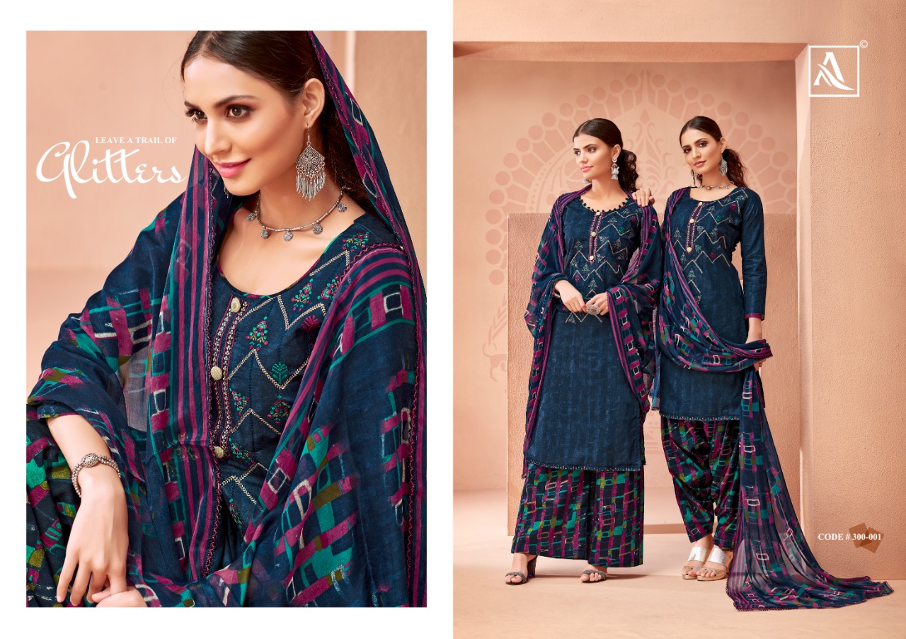 Alok suits patiala beauty 300-001 series beautiful colours salwar kameez collection