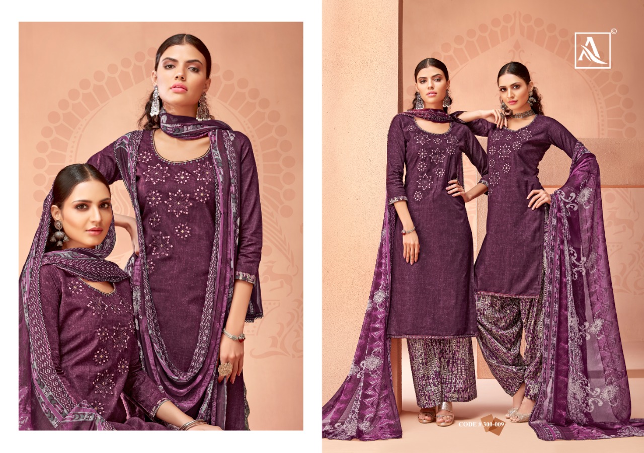 Alok suits patiala beauty 300-001 series beautiful colours salwar kameez collection