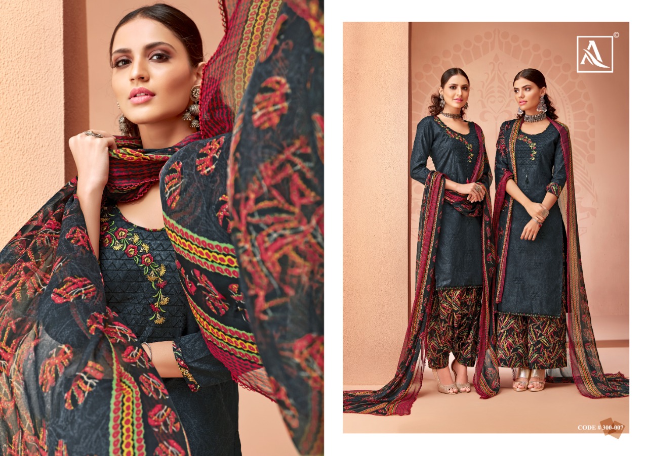 Alok suits patiala beauty 300-001 series beautiful colours salwar kameez collection