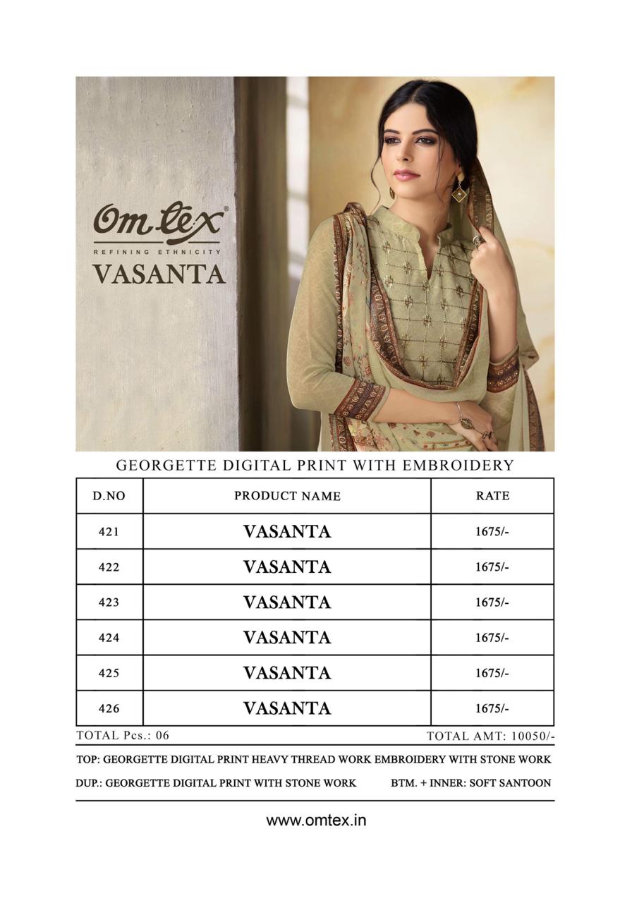 Omtex vasanta digital printed georgette salwar kameez collection dealer