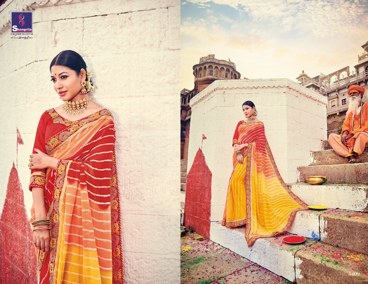 Shangrila lehariya elegant fancy Sarees catalog Exporter