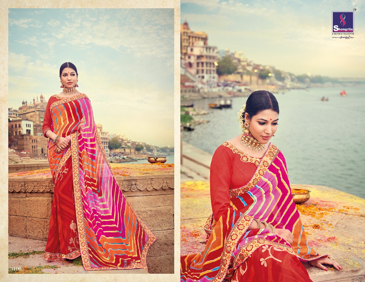 Shangrila lehariya elegant fancy Sarees catalog Exporter