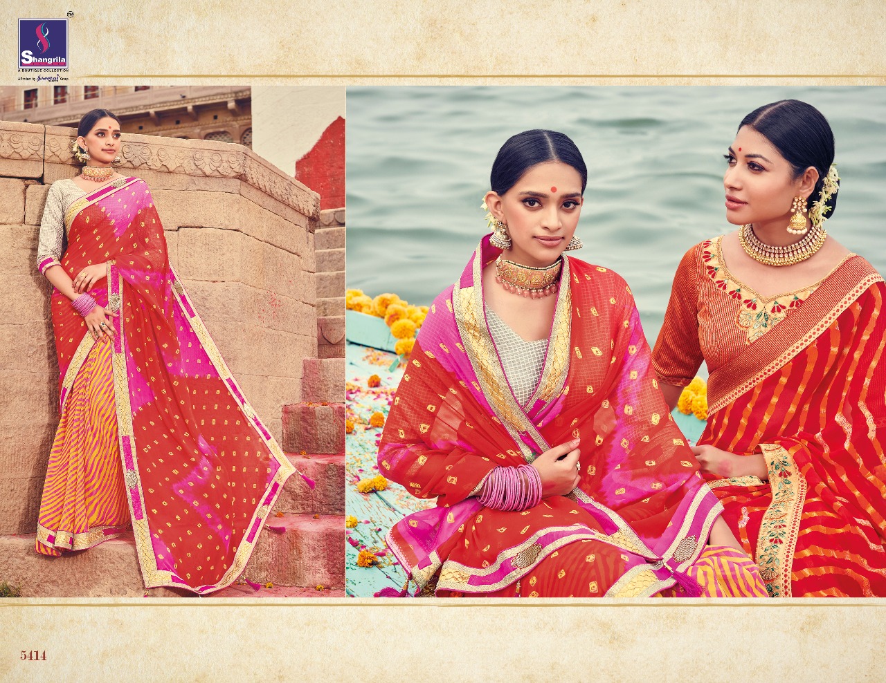 Shangrila lehariya elegant fancy Sarees catalog Exporter