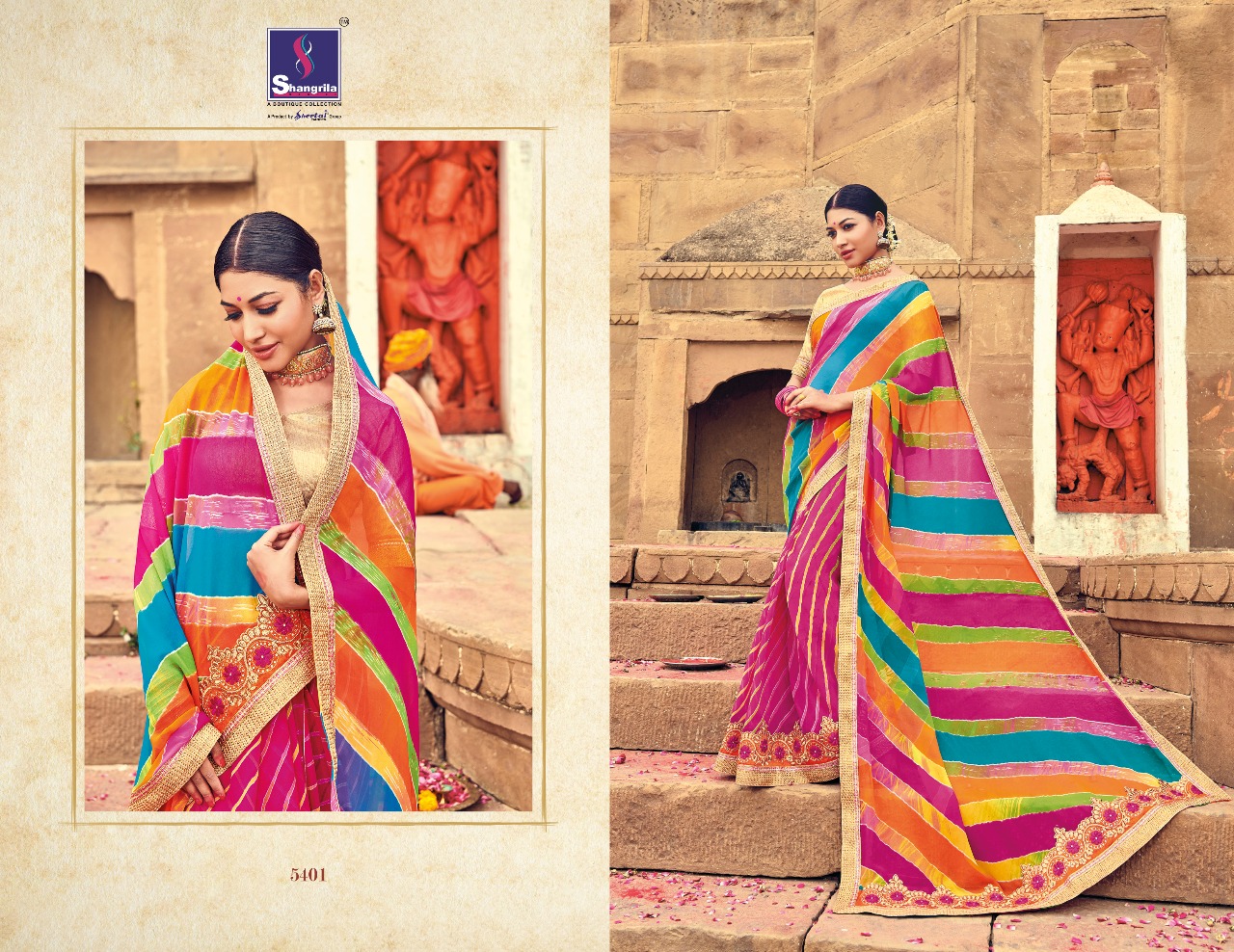 Shangrila lehariya elegant fancy Sarees catalog Exporter