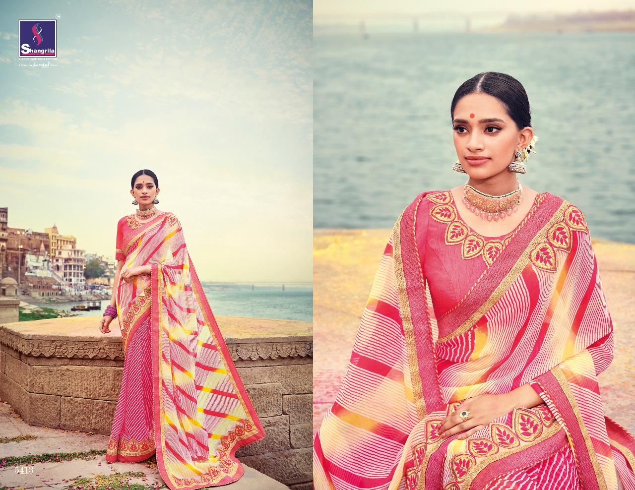 Shangrila lehariya elegant fancy Sarees catalog Exporter