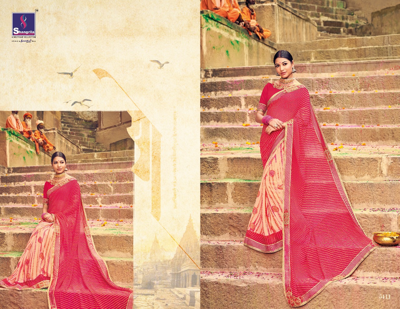 Shangrila lehariya elegant fancy Sarees catalog Exporter