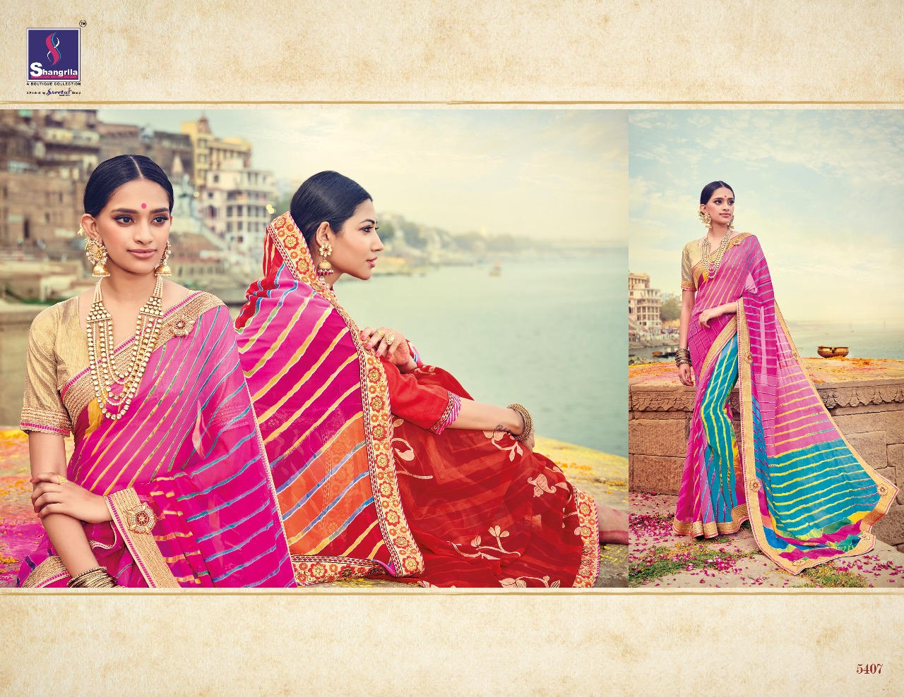 Shangrila lehariya elegant fancy Sarees catalog Exporter