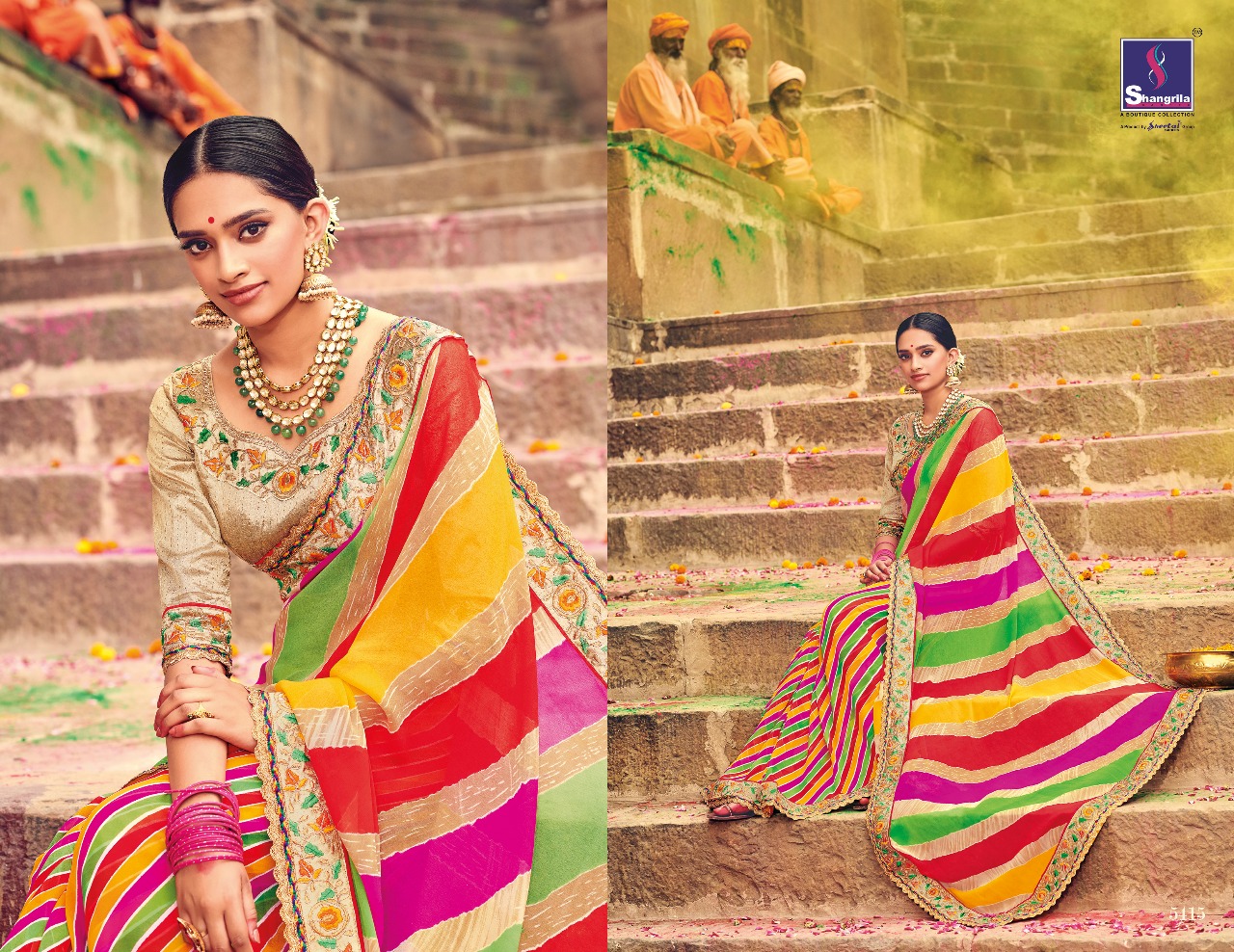 Shangrila lehariya elegant fancy Sarees catalog Exporter