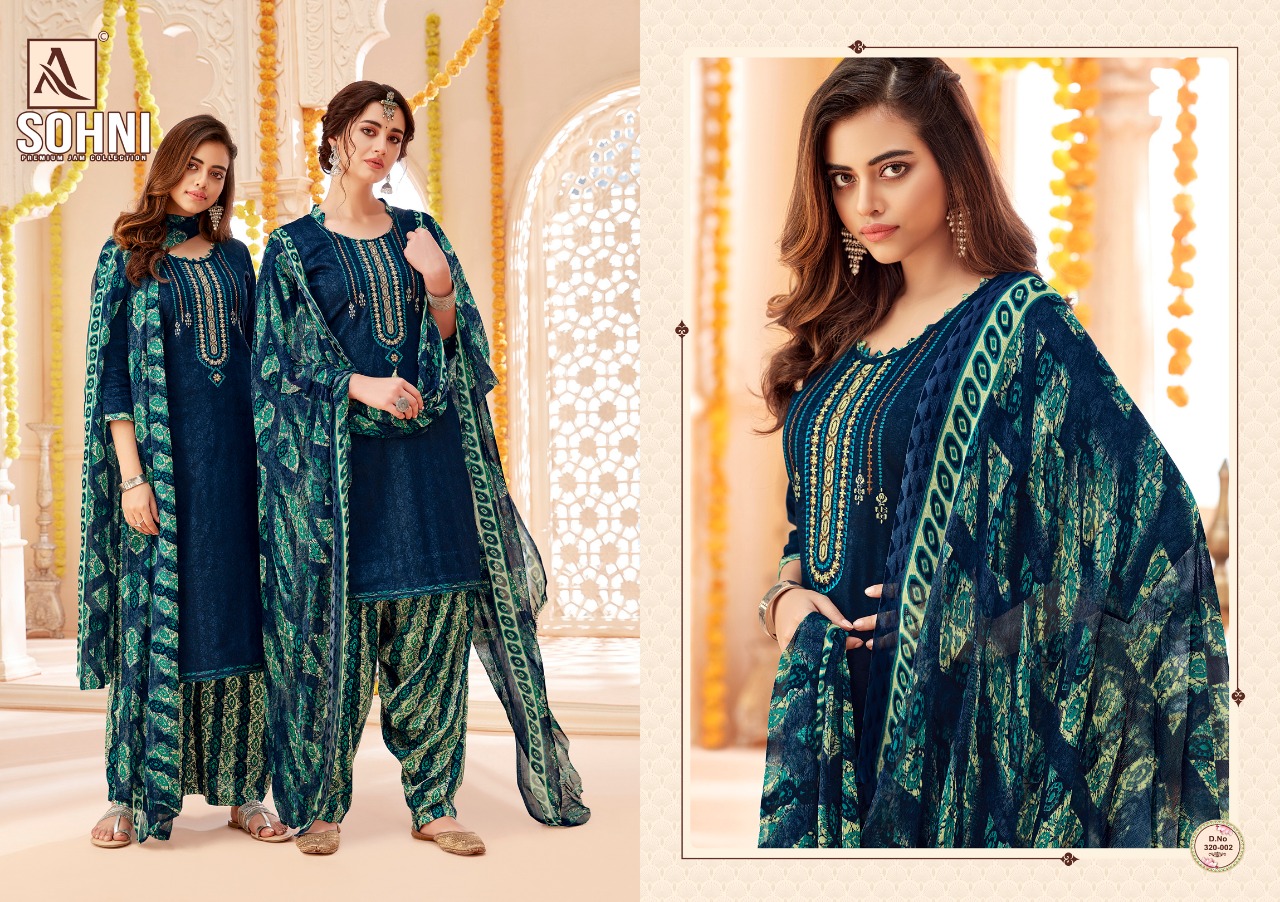 Alok suits sohni patiyala cotton salwar kameez collection