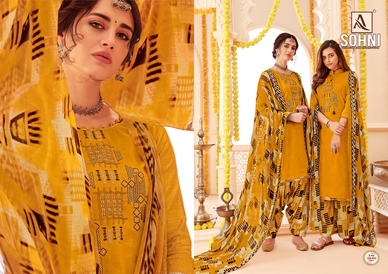 Alok suits sohni patiyala cotton salwar kameez collection