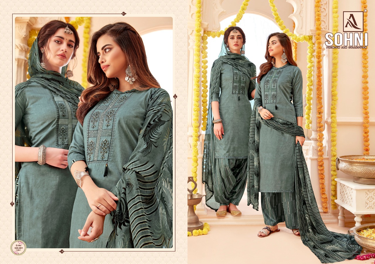 Alok suits sohni patiyala cotton salwar kameez collection