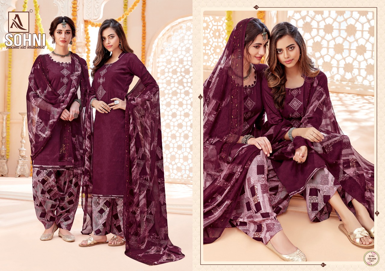 Alok suits sohni patiyala cotton salwar kameez collection