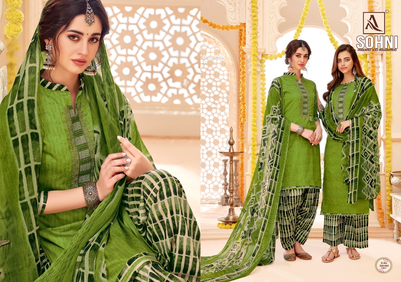 Alok suits sohni patiyala cotton salwar kameez collection