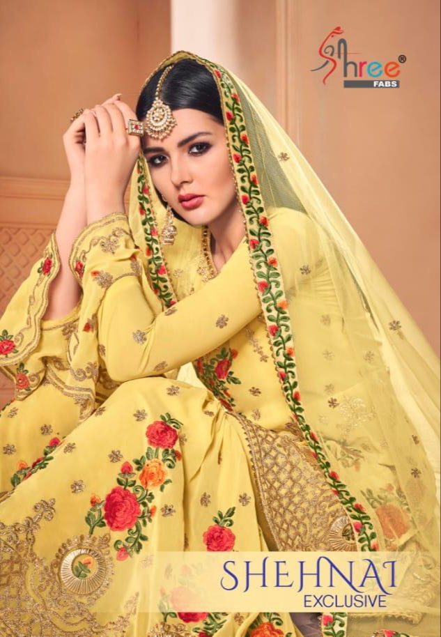 Shree fabs shehnai Exclusive heavy embroidered georgette salwar kameez collection