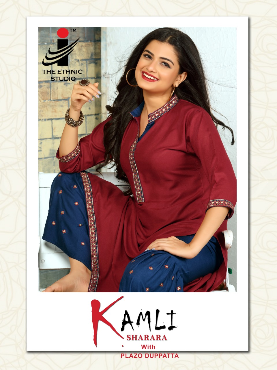 The ethnic studio kamli rayon kurti with sharara and dupatta catalog