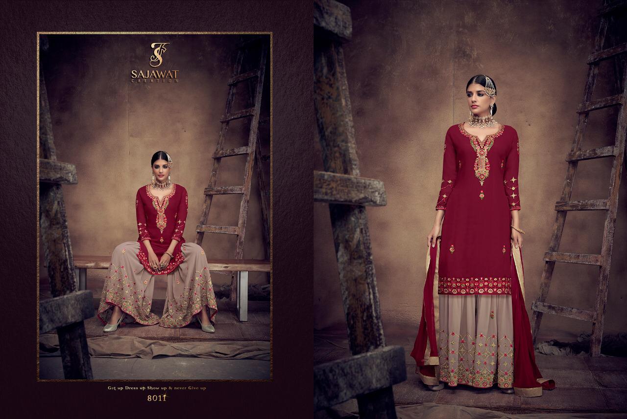 Sajawat creation bridal vol 2 heavy embroidered party wear salwar sharara collection