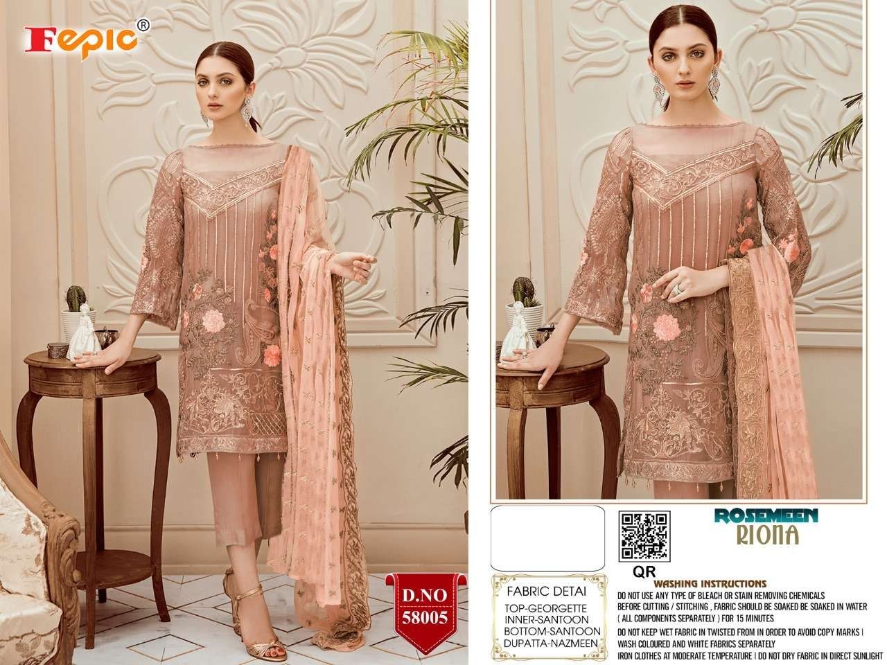 FEPIC Rosemeen riona 58005 Salwar Kameez Georgette, santoon,net Singles