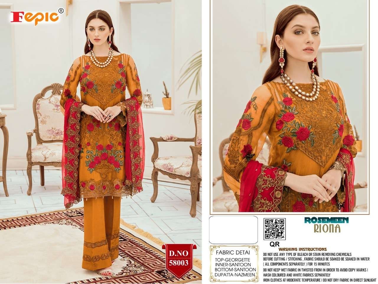 FEPIC Rosemeen riona 58003 Salwar Kameez Georgette, santoon,net Singles