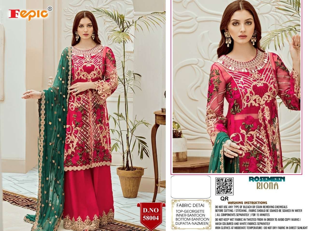 FEPIC Rosemeen riona 58004 Salwar Kameez Georgette, santoon,net Singles