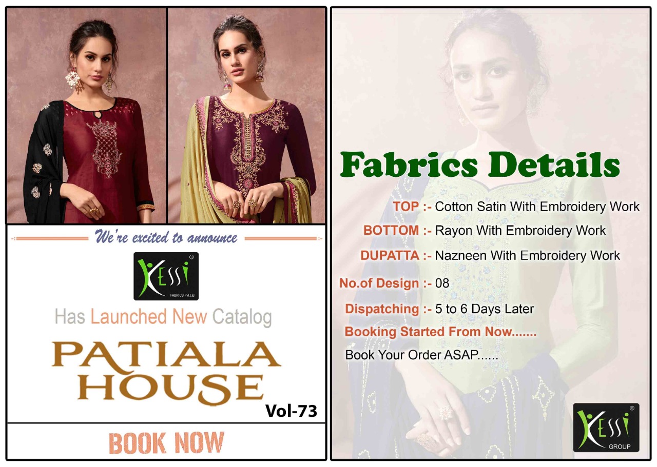 Kessi fabrics patiala house vol 73 patiala dress Material collection