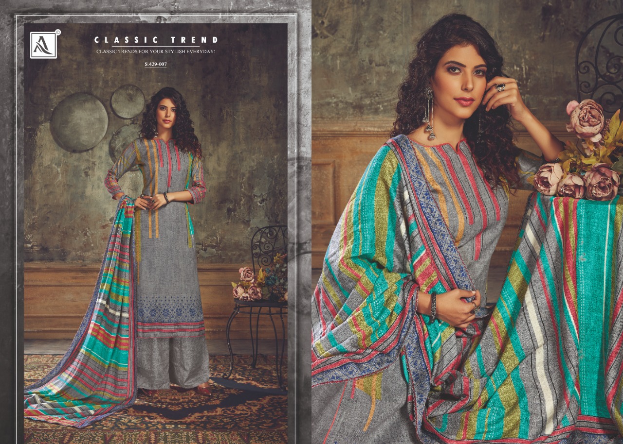 Alok Suit noorie charming look beautifully designed pashmina dress material In attractive price