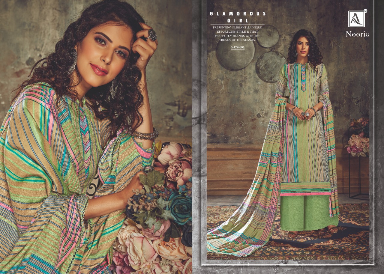 Alok Suit noorie charming look beautifully designed pashmina dress material In attractive price