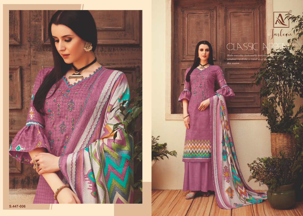 Alok suits jasleen designer pashmina dress Material collection exporter