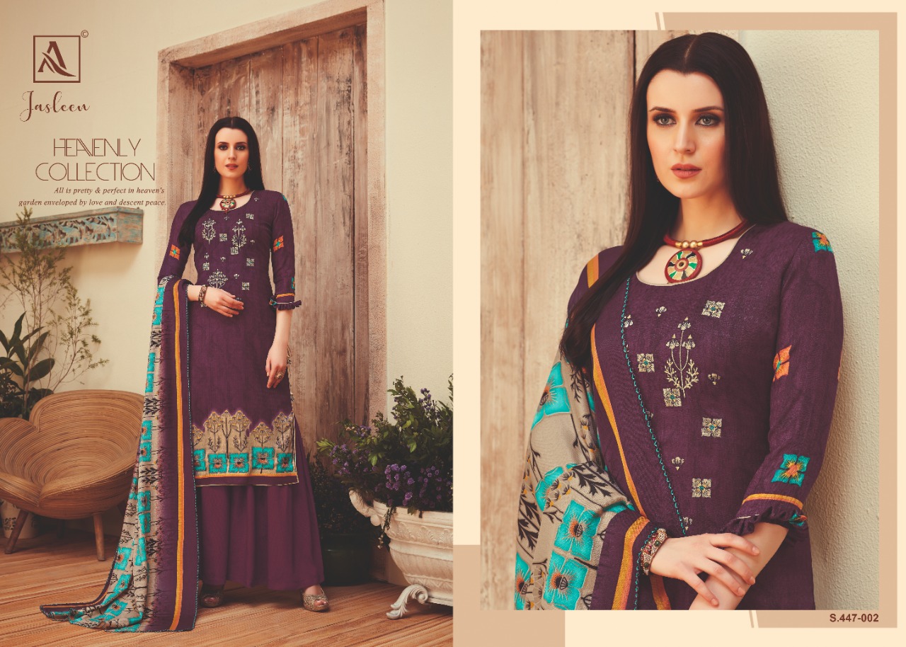 Alok suits jasleen designer pashmina dress Material collection exporter