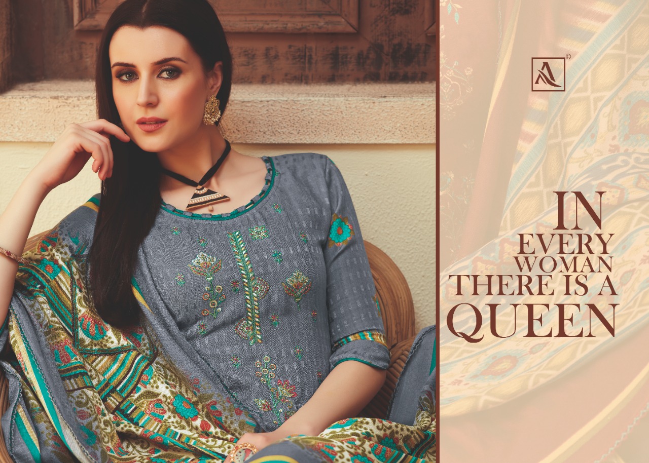 Alok suits jasleen designer pashmina dress Material collection exporter