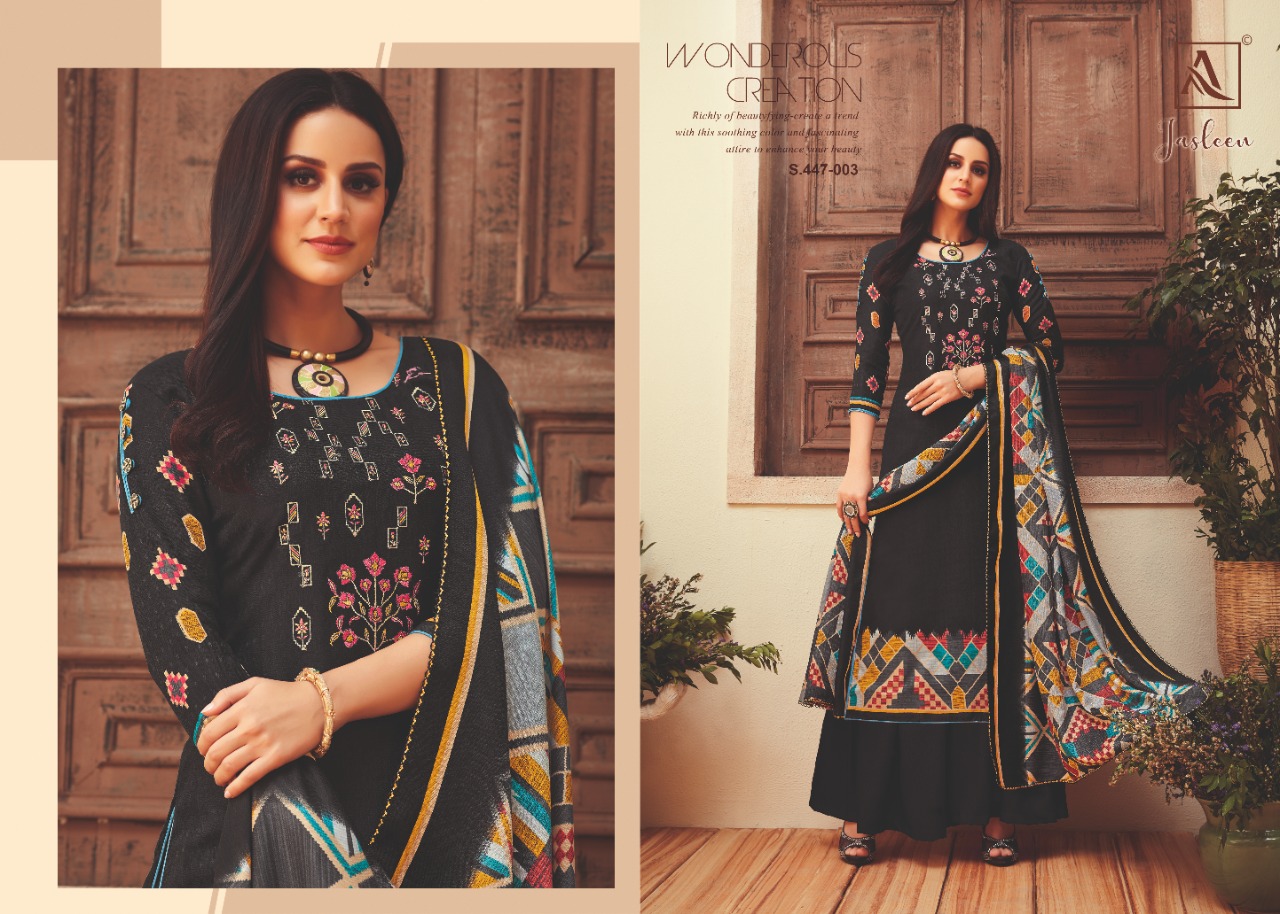 Alok suits jasleen designer pashmina dress Material collection exporter