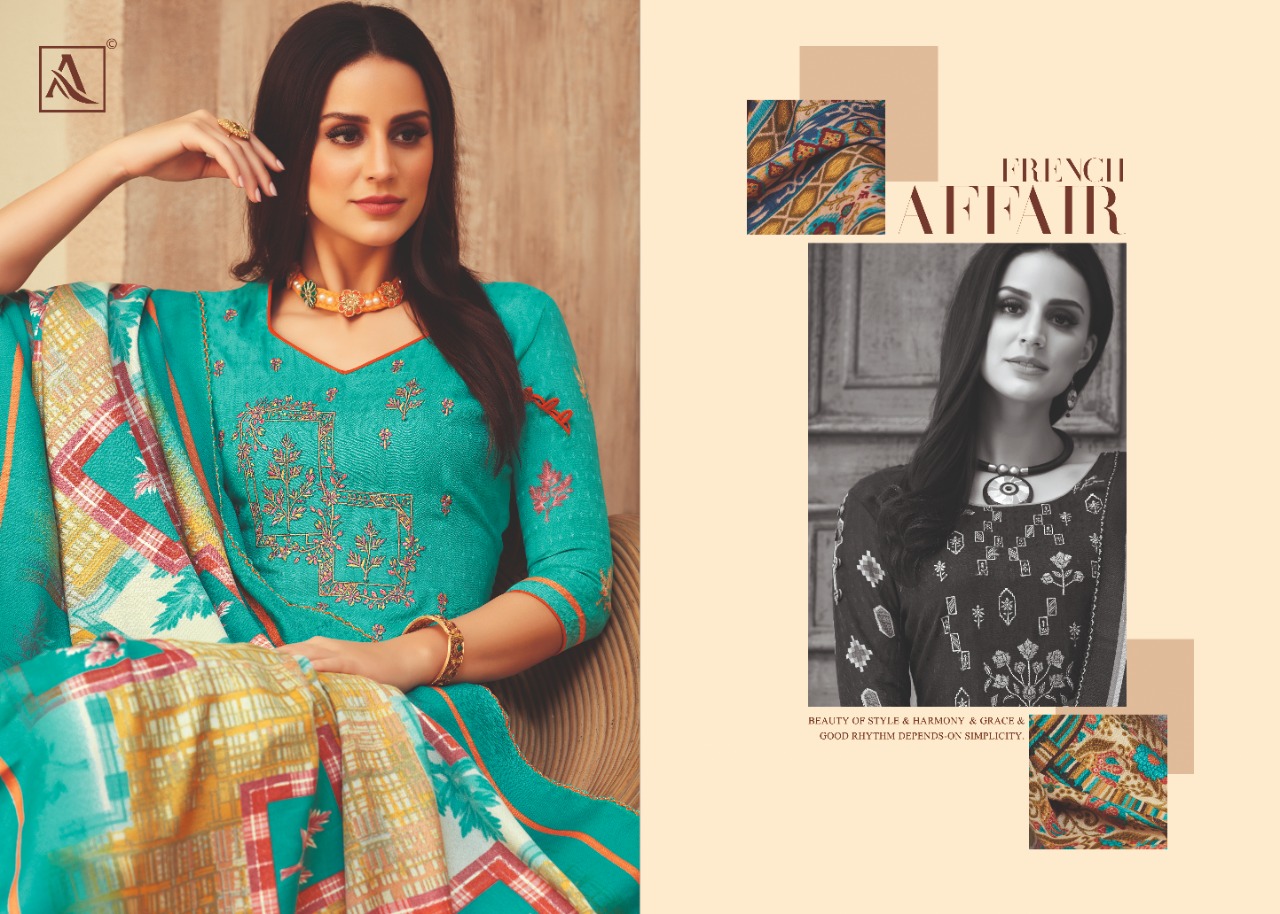 Alok suits jasleen designer pashmina dress Material collection exporter