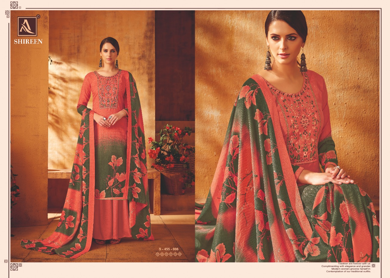 Alok suit Shireen a classy catchy look Salwar suits attractive rates