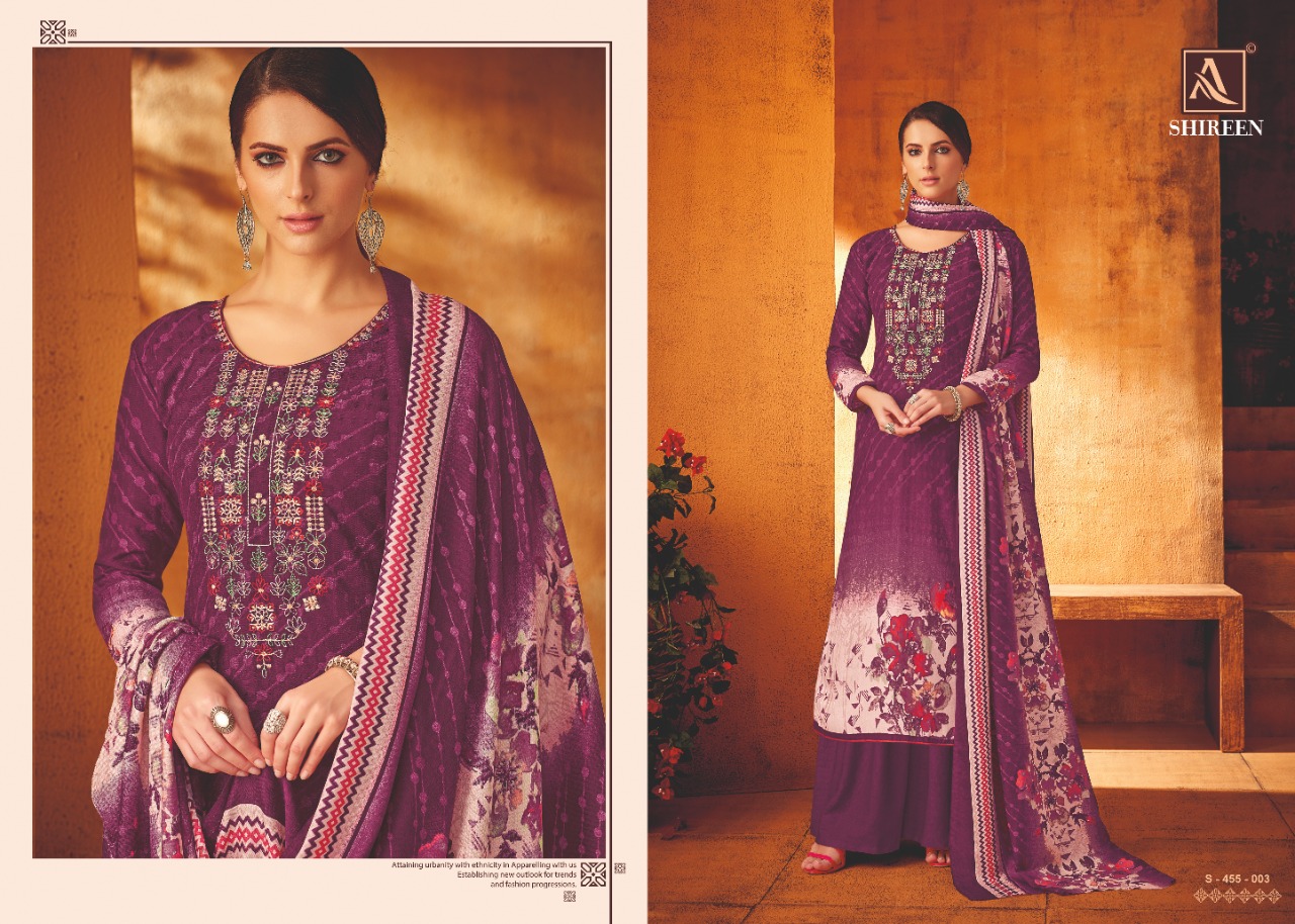 Alok suit Shireen a classy catchy look Salwar suits attractive rates